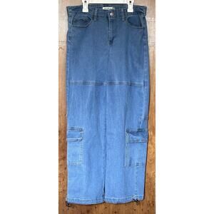 Celebrity Ace Wide Leg Cargo Jeans Size 9/29 Medium Blue Rinse Style CA-201478LM